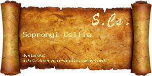 Sopronyi Csilla névjegykártya