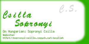 csilla sopronyi business card